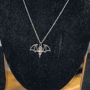Cute silver bat necklace! Nice for her!